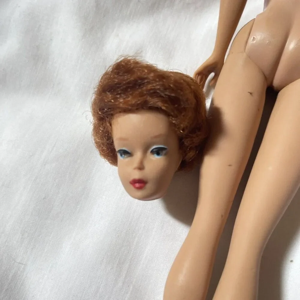 VTG Redhead Titian Early Bubblecut Barbie Only Body Small Knob Lucy Dot Sheath